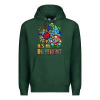 Sports Green it's ok to be different autism gnome Premium Hoodie - Zillion Design Studio