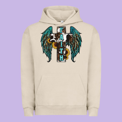 Western Wings Cross Urban Hoodie Designed By Ranaportraitstore