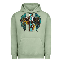 Pigment Oil Green western wings cross Urban Hoodie - RanaPortraitStore
