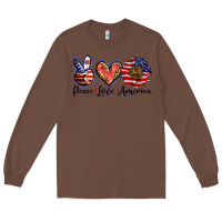 Chestnut peace love america Long Sleeve Tee - BarkalooDesign