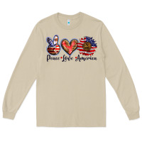 Mushroom peace love america Long Sleeve Tee - BarkalooDesign