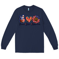 Navy peace love america Long Sleeve Tee - BarkalooDesign