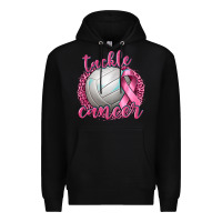 Black Tackle Cancer Volleyball Premium Hoodie - texasbilliewilder