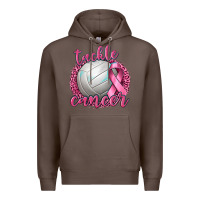 Coffee Tackle Cancer Volleyball Premium Hoodie - texasbilliewilder