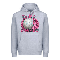 Heather Grey Tackle Cancer Volleyball Premium Hoodie - texasbilliewilder