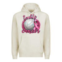 Oatmeal Heather Tackle Cancer Volleyball Premium Hoodie - texasbilliewilder