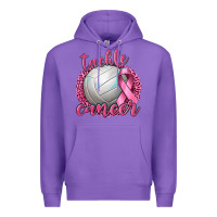 Purple Tackle Cancer Volleyball Premium Hoodie - texasbilliewilder