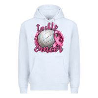 White Tackle Cancer Volleyball Premium Hoodie - texasbilliewilder