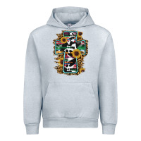 Heather Grey western cross Urban Hoodie - RanaPortraitStore