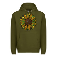 Army Green camouflage flitter sunflowers Premium Hoodie - RanaPortraitStore