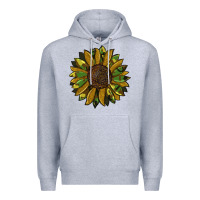 Heather Grey camouflage flitter sunflowers Premium Hoodie - RanaPortraitStore