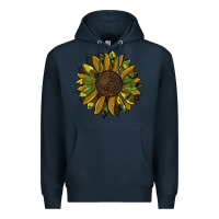 Navy camouflage flitter sunflowers Premium Hoodie - RanaPortraitStore