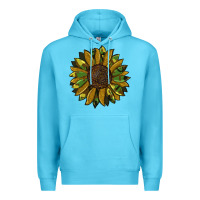 Ocean Blue camouflage flitter sunflowers Premium Hoodie - RanaPortraitStore