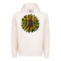 Pale Pink camouflage flitter sunflowers Premium Hoodie - RanaPortraitStore