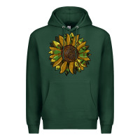 Sports Green camouflage flitter sunflowers Premium Hoodie - RanaPortraitStore
