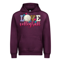 Mauve Wine love volleyball Urban Hoodie - Zillion Design Studio