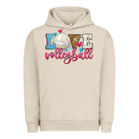 Pigment French Oak love volleyball Urban Hoodie - Zillion Design Studio