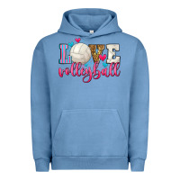 Pigment Pebble Blue love volleyball Urban Hoodie - Zillion Design Studio