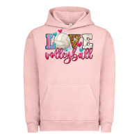 Pigment Salmon love volleyball Urban Hoodie - Zillion Design Studio