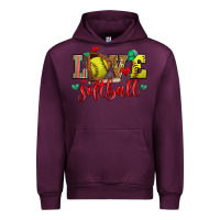 Mauve Wine love softball Urban Hoodie - Zillion Design Studio