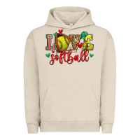 Pigment French Oak love softball Urban Hoodie - Zillion Design Studio