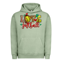 Pigment Oil Green love softball Urban Hoodie - Zillion Design Studio