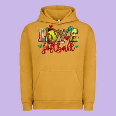 Love Softball Urban Hoodie Designed By Zillion Design Studio