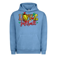Pigment Pebble Blue love softball Urban Hoodie - Zillion Design Studio