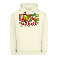 Pigment Pistachio love softball Urban Hoodie - Zillion Design Studio