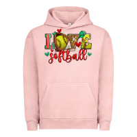 Pigment Salmon love softball Urban Hoodie - Zillion Design Studio