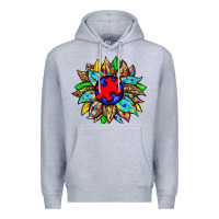 Heather Grey autism sunflower Premium Hoodie - Zillion Design Studio