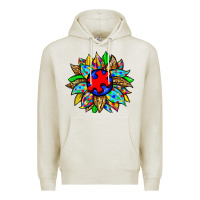 Oatmeal Heather autism sunflower Premium Hoodie - Zillion Design Studio