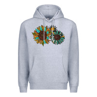 Heather Grey western sunflowers Premium Hoodie - RanaPortraitStore