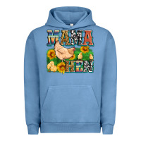 Pigment Pebble Blue mama hen Urban Hoodie - Zillion Design Studio