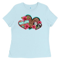 Baby Blue easter spring western hearts Ladies Tee - Artiststas