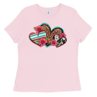 Bubblegum Pink easter spring western hearts Ladies Tee - Artiststas