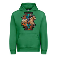 Emerald cowgirl with aztec Urban Hoodie - RanaPortraitStore