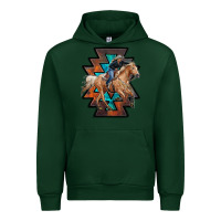 Forest Green cowgirl with aztec Urban Hoodie - RanaPortraitStore