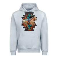 Heather Grey cowgirl with aztec Urban Hoodie - RanaPortraitStore