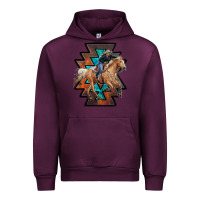 Mauve Wine cowgirl with aztec Urban Hoodie - RanaPortraitStore