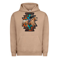Pigment Burro cowgirl with aztec Urban Hoodie - RanaPortraitStore