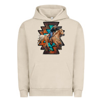 Pigment French Oak cowgirl with aztec Urban Hoodie - RanaPortraitStore