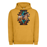 Pigment Peanut Butter cowgirl with aztec Urban Hoodie - RanaPortraitStore