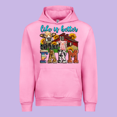 Life Is Better On The Farm Urban Hoodie Designed By Zillion Design Studio
