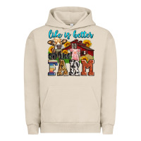 Pigment French Oak life is better on the farm Urban Hoodie - Zillion Design Studio