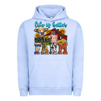 Pigment Grape Ice life is better on the farm Urban Hoodie - Zillion Design Studio