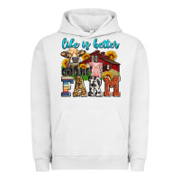 Pigment Lunar Rock life is better on the farm Urban Hoodie - Zillion Design Studio