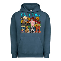 Pigment Midnight Navy life is better on the farm Urban Hoodie - Zillion Design Studio