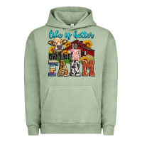 Pigment Oil Green life is better on the farm Urban Hoodie - Zillion Design Studio