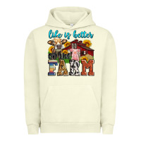 Pigment Pistachio life is better on the farm Urban Hoodie - Zillion Design Studio